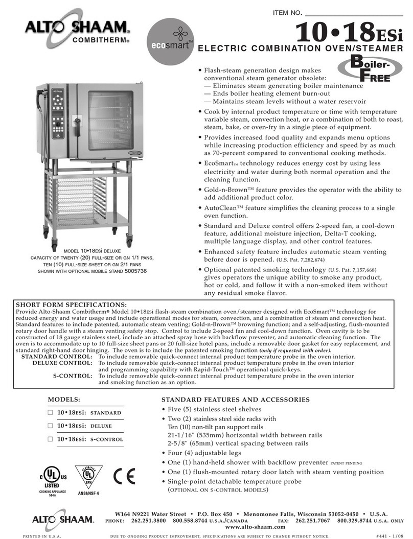 Alto-Shaam Combitherm 10.18ESi User manual