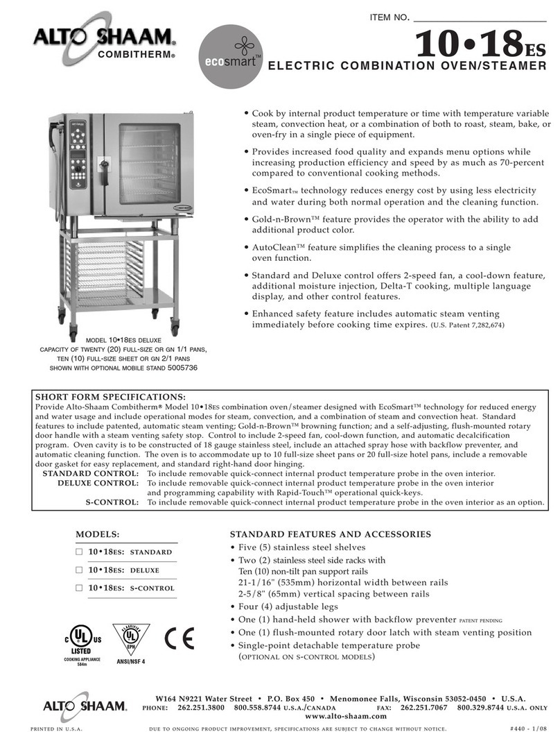 Alto-Shaam 10.18 ES / ESi Specifications