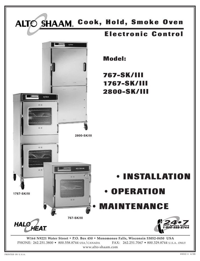 Alto-Shaam 2800-SK/III Installation, operation and maintenance