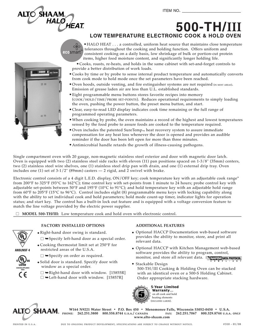 Alto-Shaam Halo Heat 500-TH/III User manual