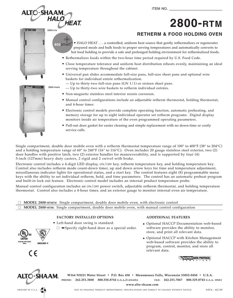 Alto-Shaam 2800-RTM/e User manual Alto-Shaam 2800-RTM/e User manual