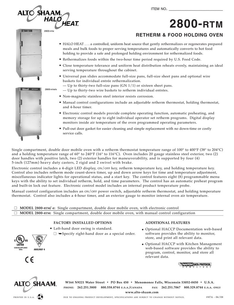 Alto-Shaam 2800-RTM Specifications