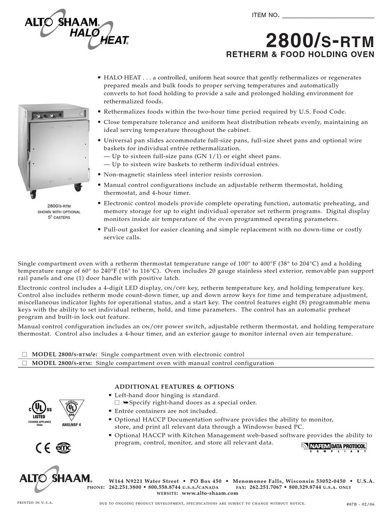 Alto-Shaam 2800/s-RTM Specifications