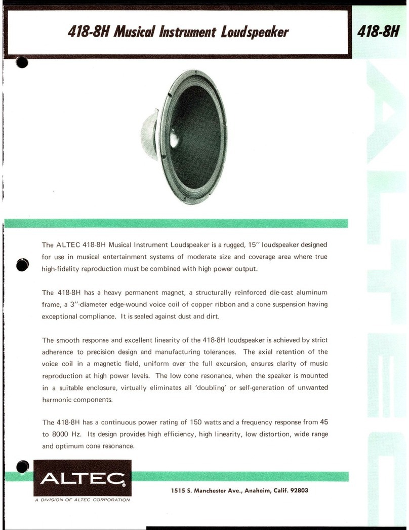 Altec 418-8H User manual