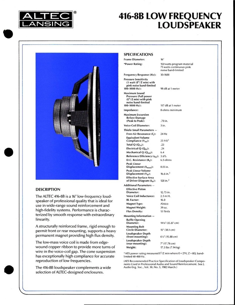 Altec Lansing 416-8B User manual