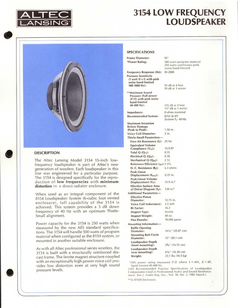 Altec Lansing 3154 Specifications