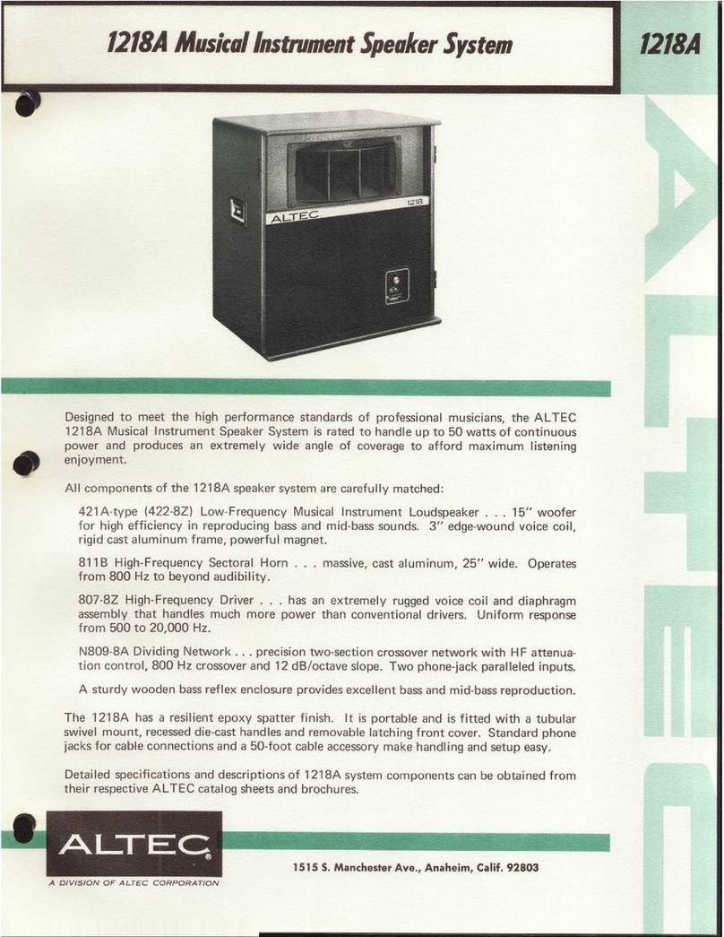 Altec 1218A User manual