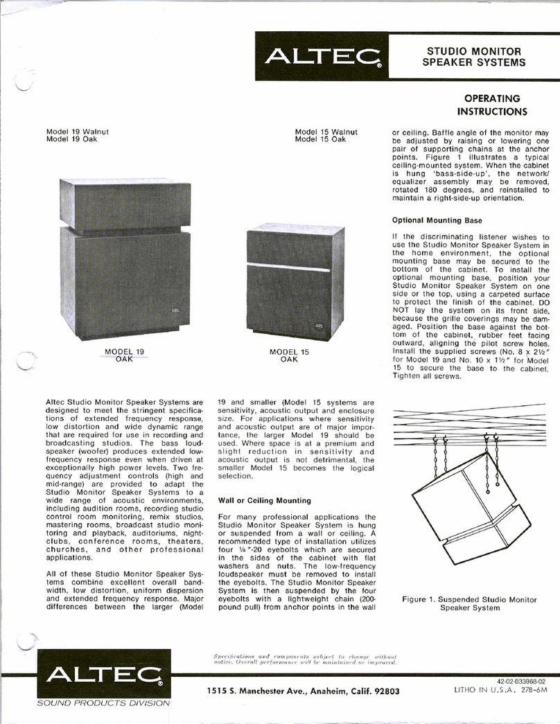 Altec 15 Oak User manual