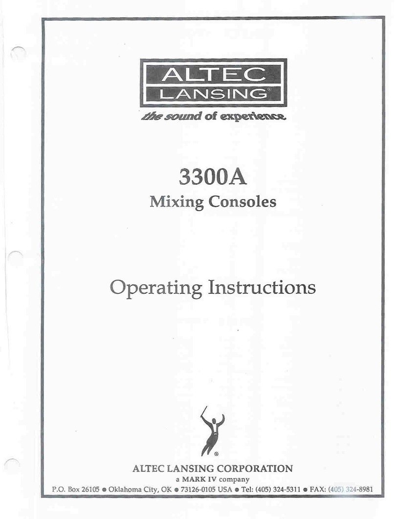 Altec Lansing 3300A MIXING CONSOLES User manual