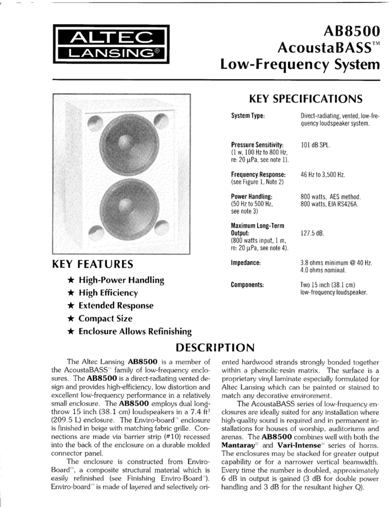 Altec Lansing AcoustaBASS AB8500 User manual Altec Lansing AcoustaBASS AB8500 User manual