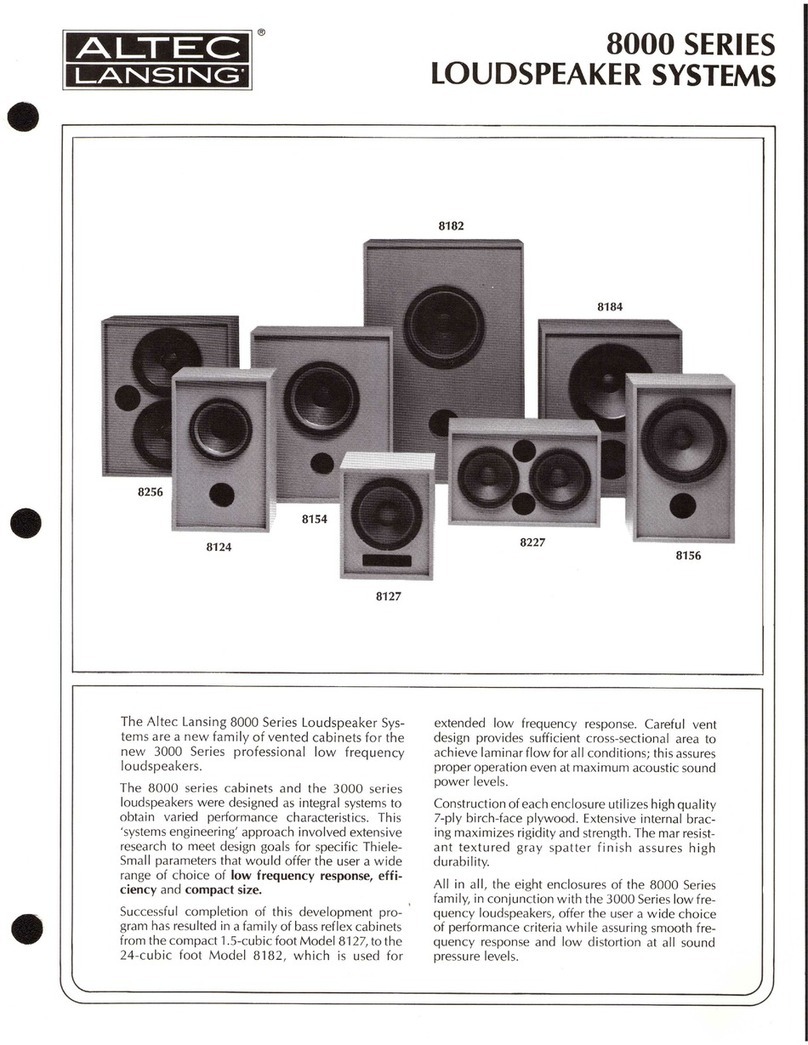 Altec Lansing 8000 Series Specification sheet