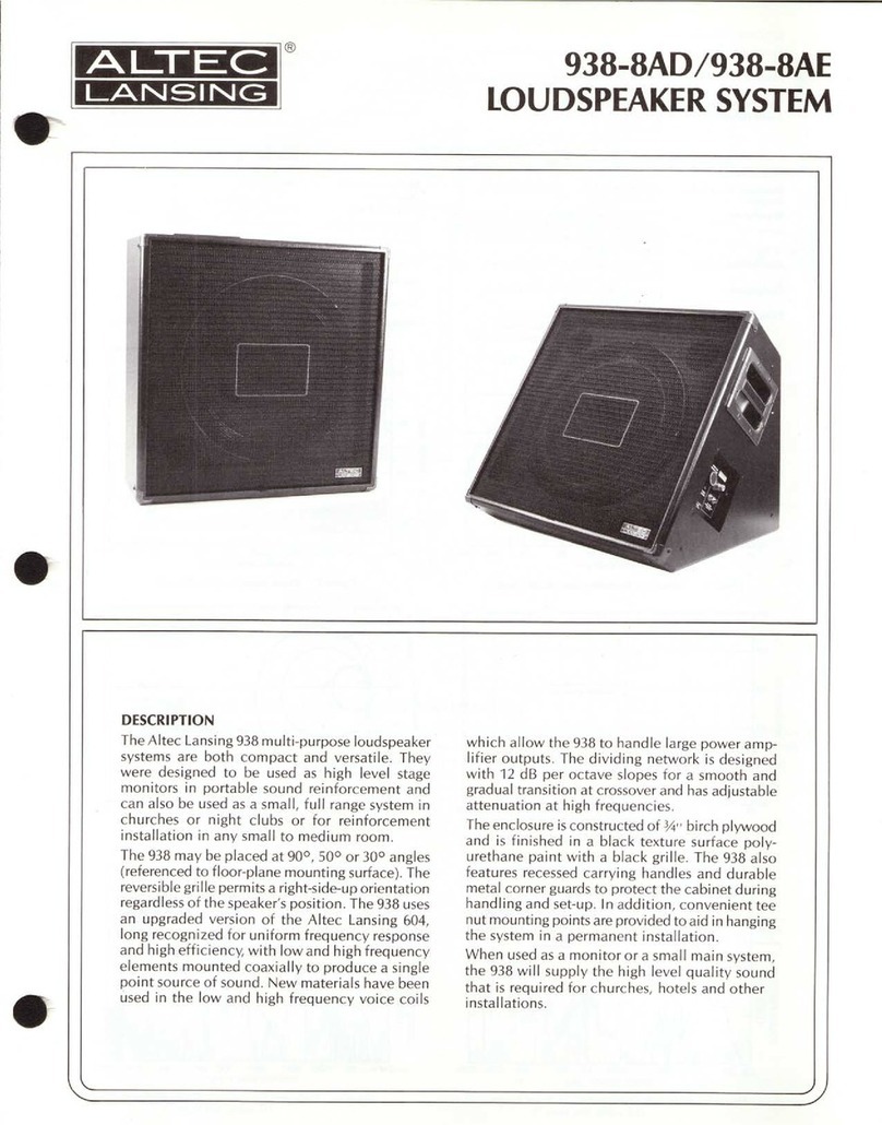 Altec Lansing 938-8AD User manual