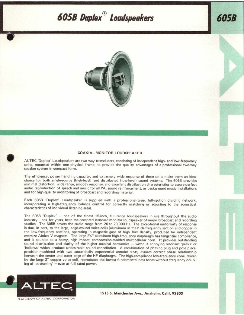 Altec 605B User manual