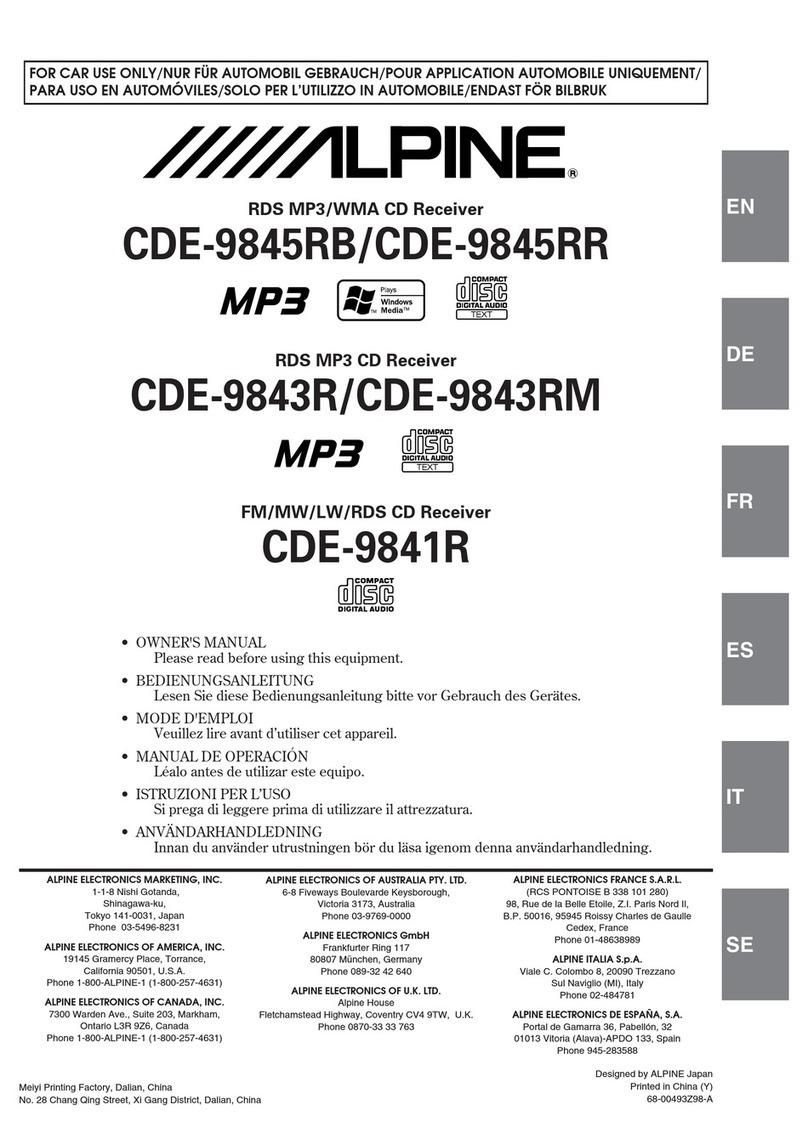 Alpine CDE-9841R User manual