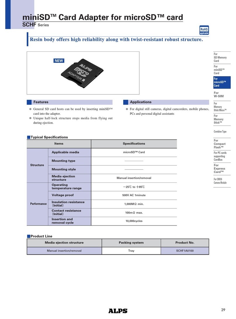 Alps Electric miniSD SCHF Series Specification sheet