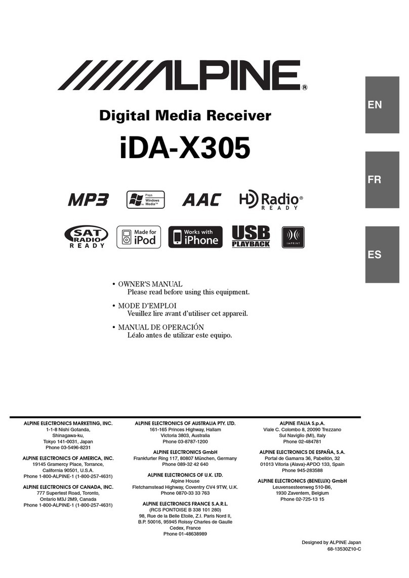Alpine iDA-305 User manual