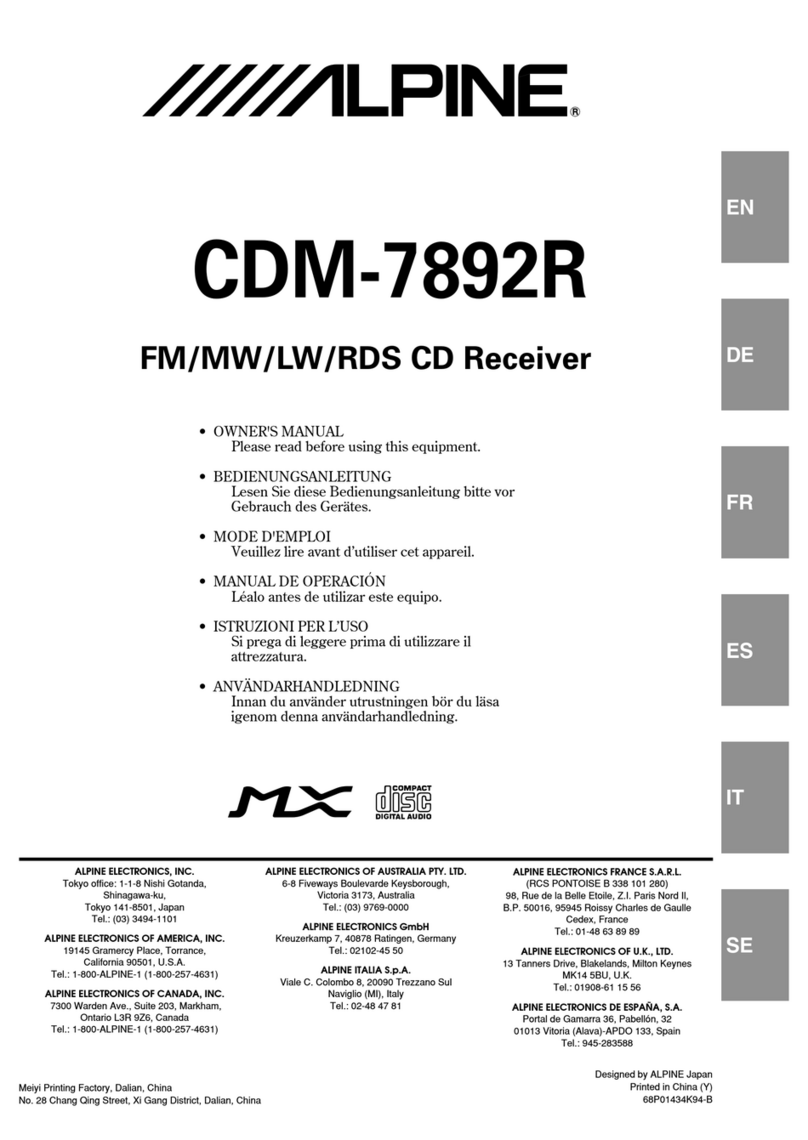 Alpine CDM-7892R User manual
