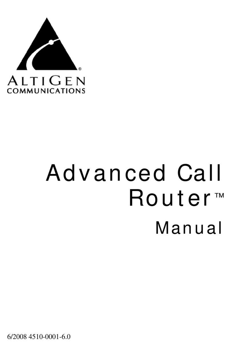 Altigen Adv Call Router 6/2008 4510-0001-6.0 User manual