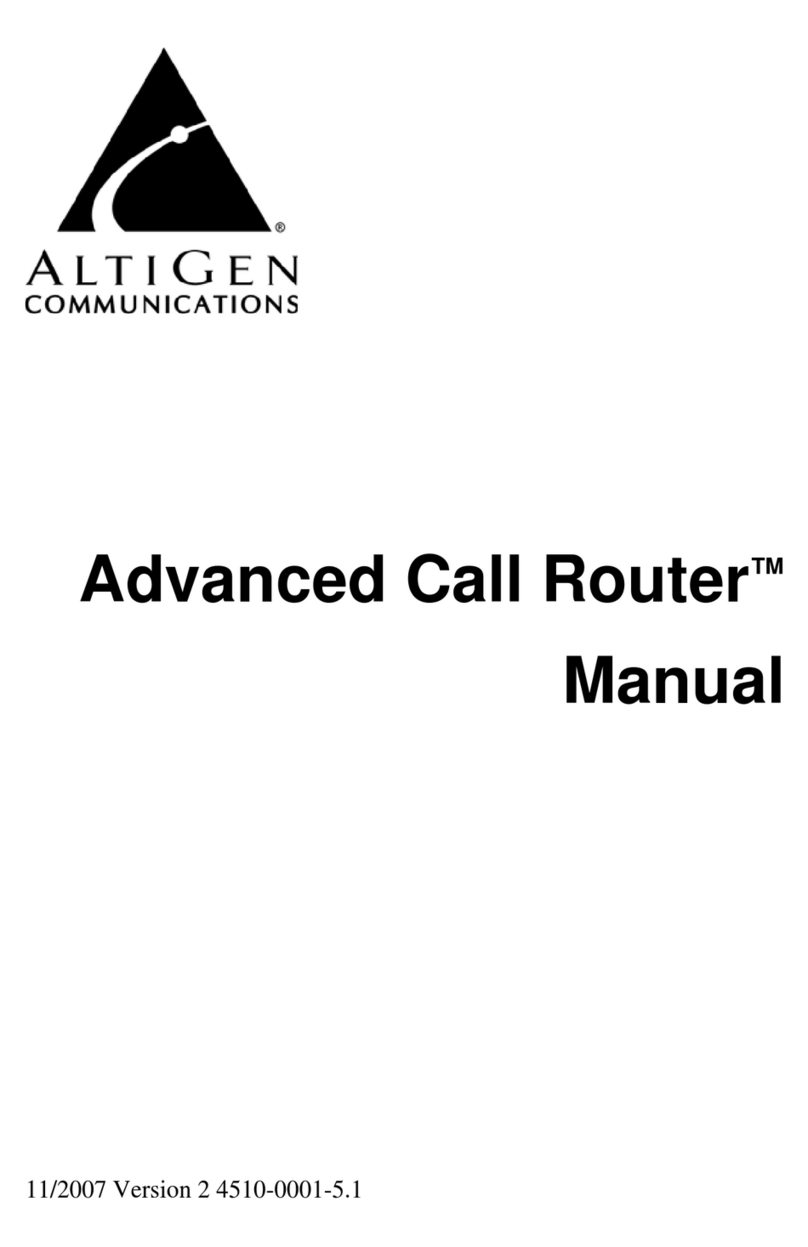 Altigen Advanced Call RouterTM User manual