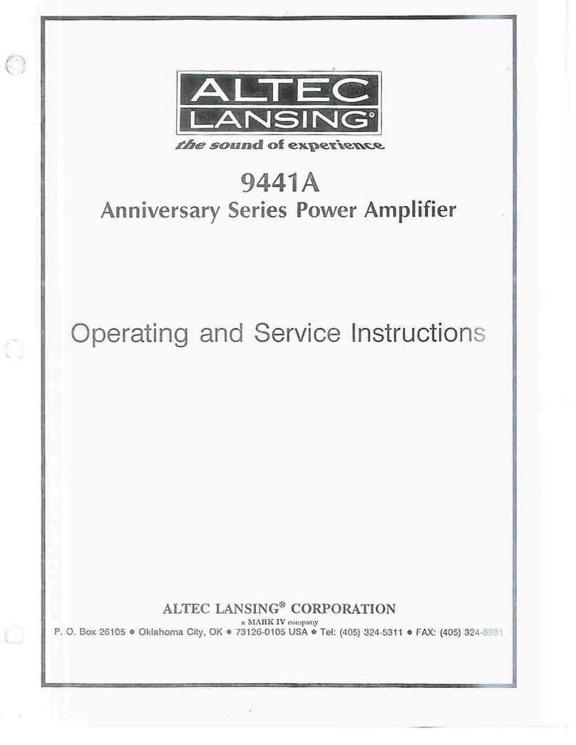 Altec Lansing 9441A Operating and service instructions