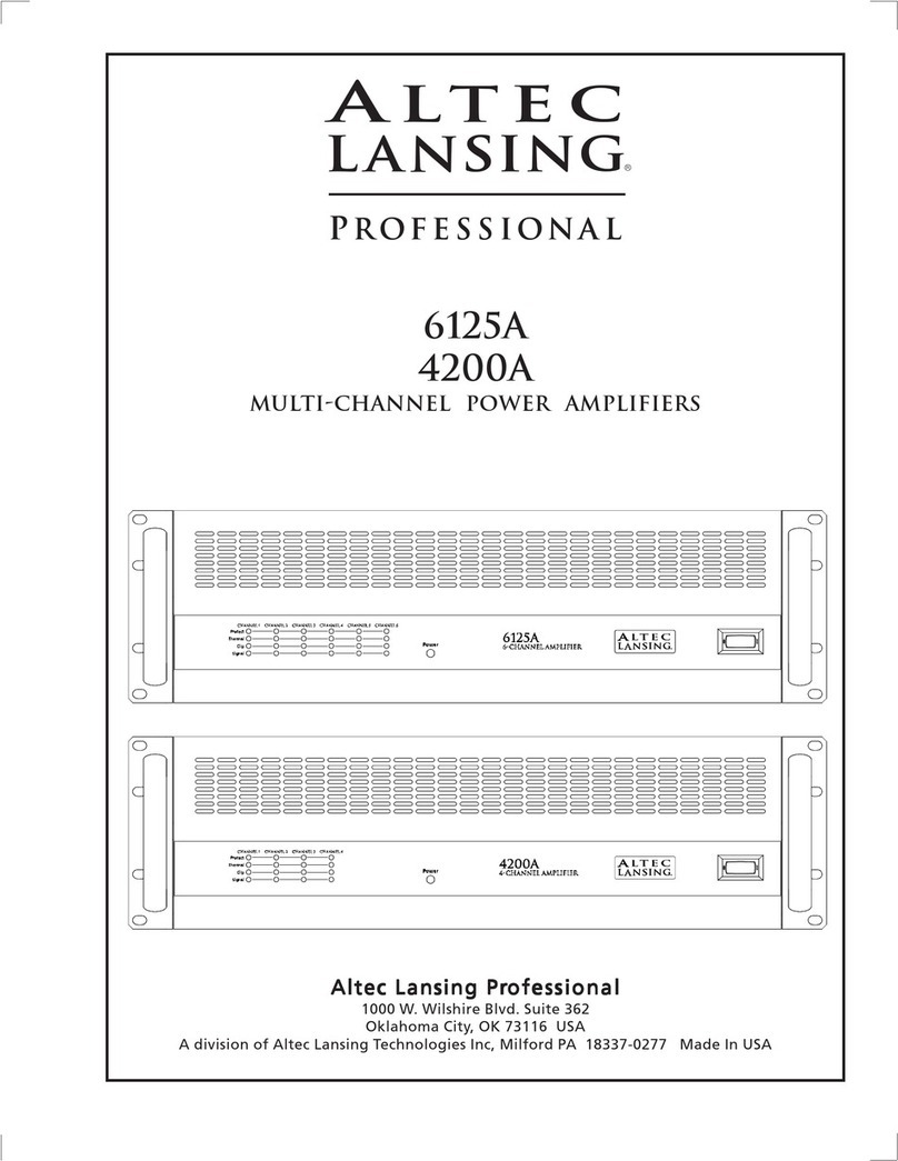 Altec Lansing 4200A POWER AMPLIFIER operating manual