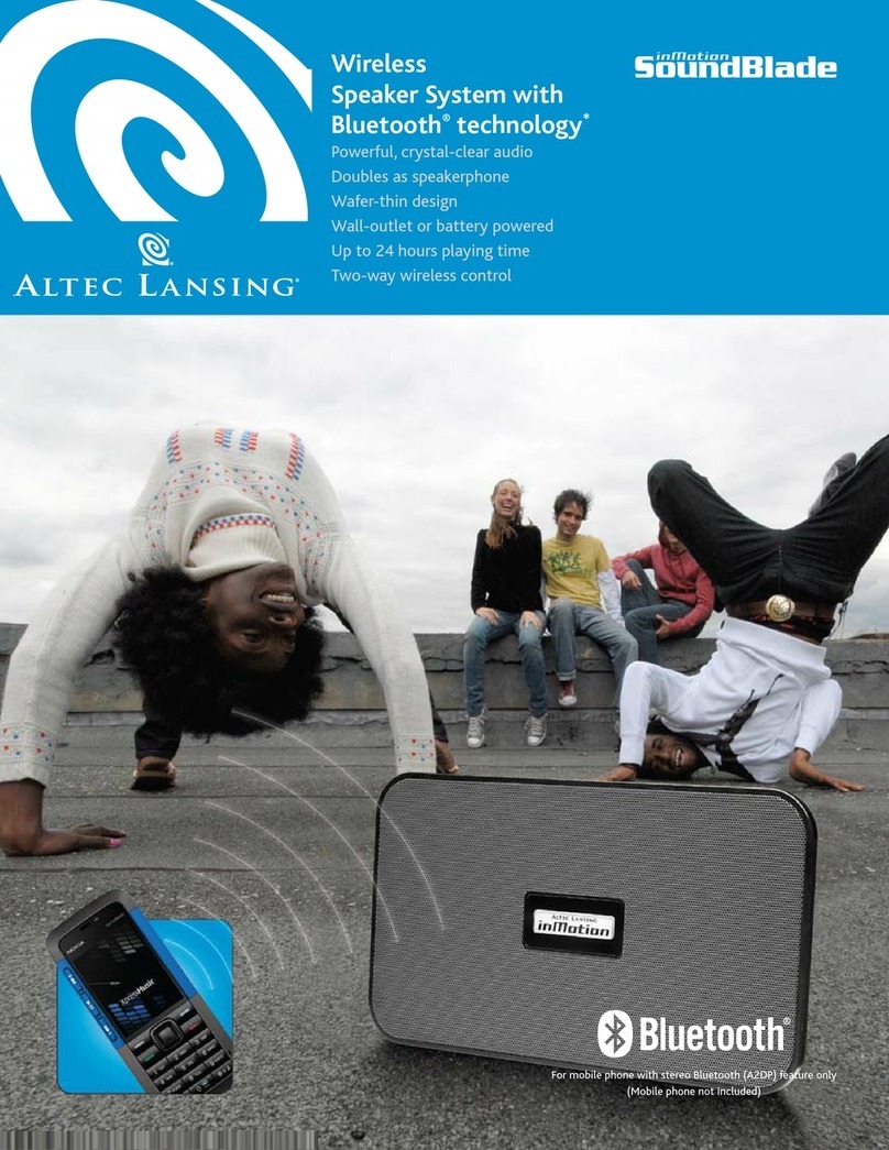 Altec Lansing inMotion SoundBlade User manual Altec Lansing inMotion SoundBlade User manual