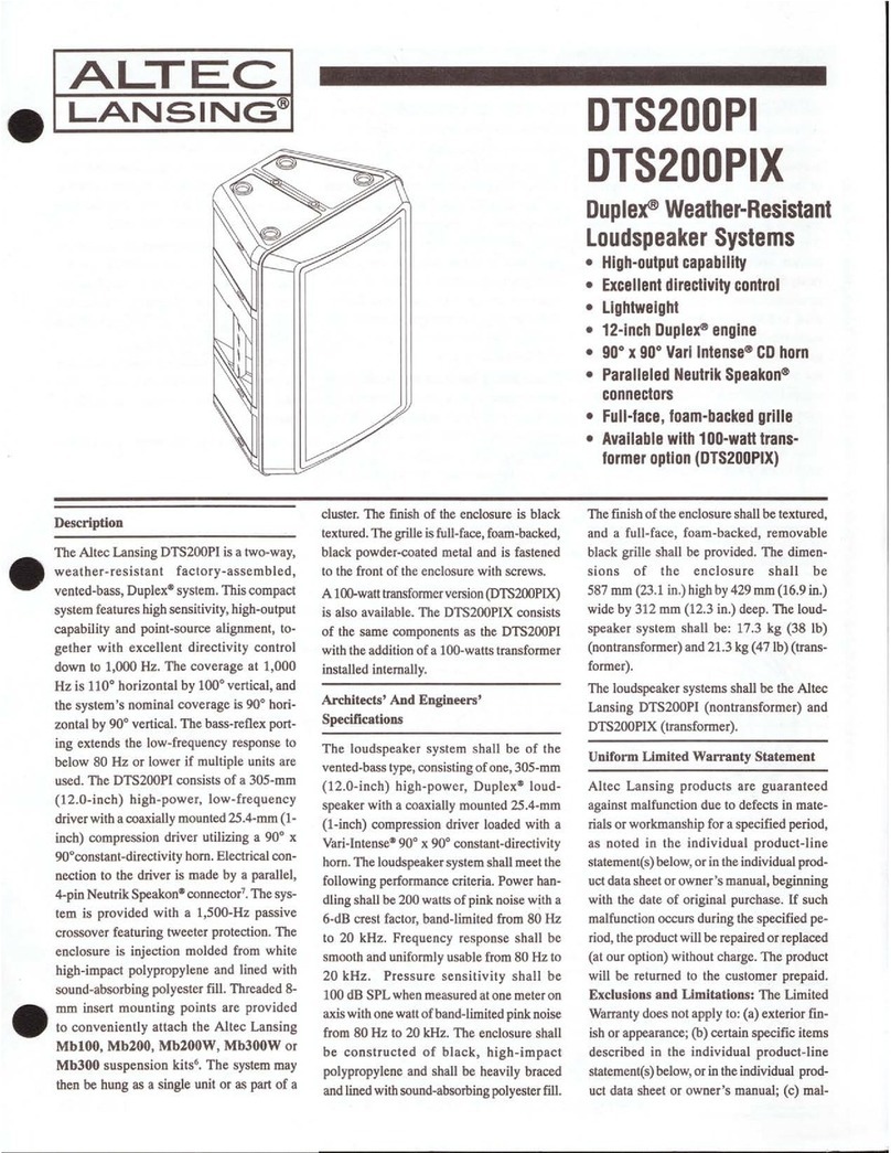 Altec Lansing DTS200PI User manual Altec Lansing DTS200PI User manual