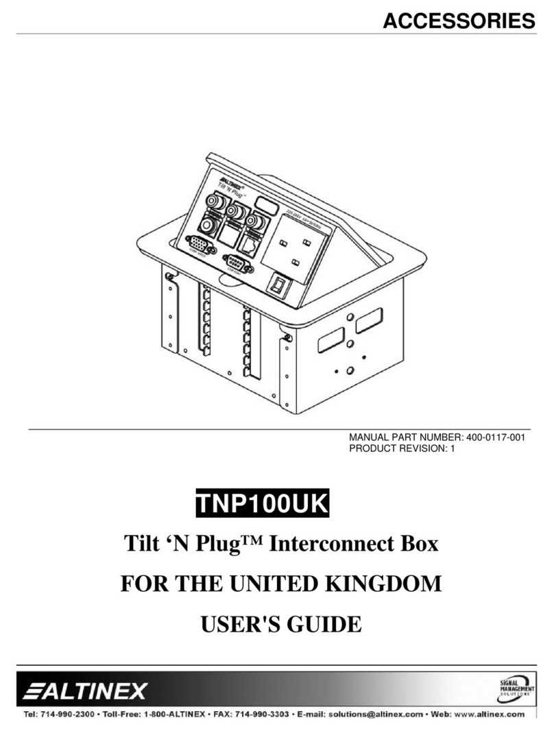 Altinex Tilt `N Plug Interconnect Box TNP100UK user guide Altinex Tilt `N Plug Interconnect Box TNP100UK user guide
