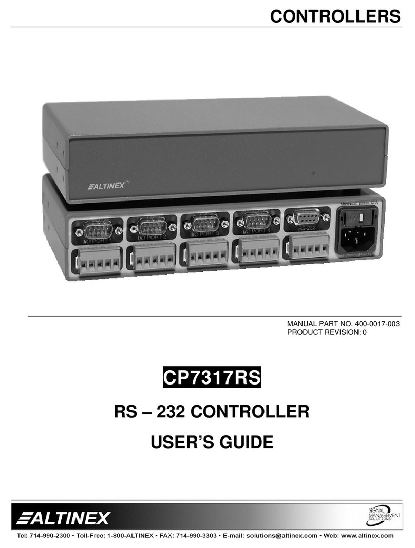 Altinex RS  232 Controller CP7317RS User manual