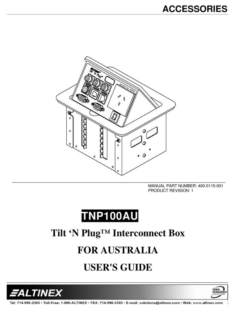 Altinex Tilt 'N Plug Interconnect Box TNP100AU User manual