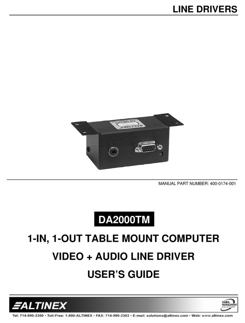 Altinex Table Mount Computer Video + Audio Line Driver... user guide Altinex Table Mount Computer Video + Audio Line Driver... user guide
