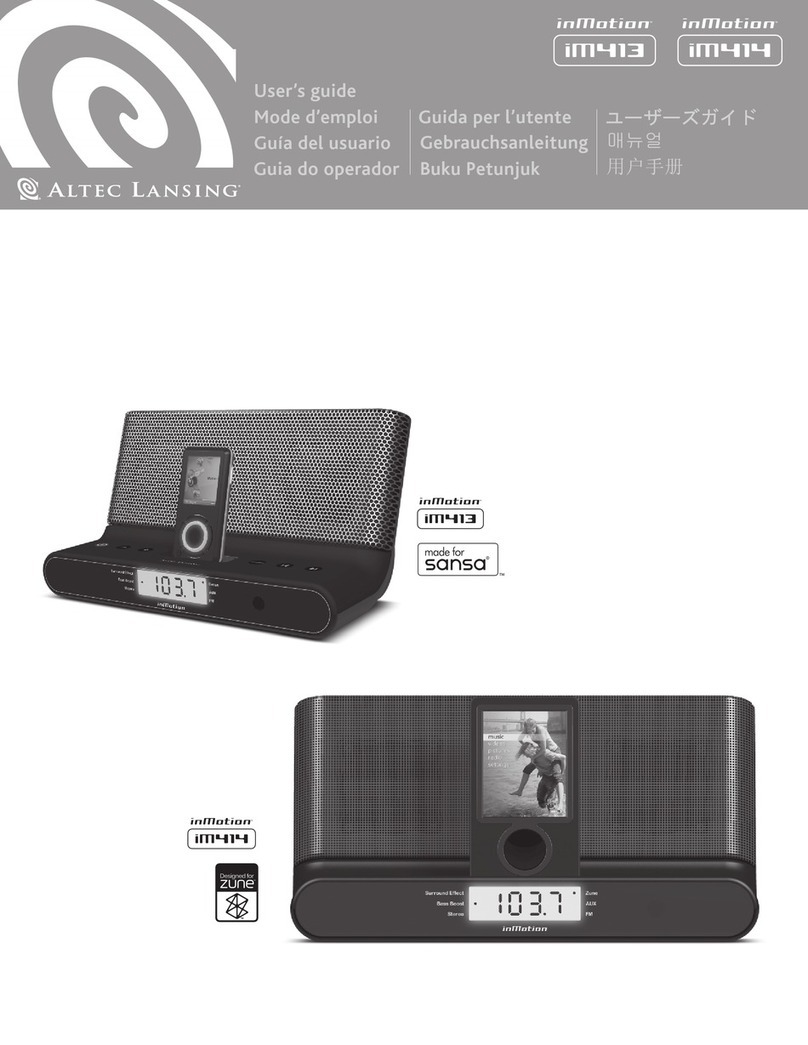 Altec Lansing IN MOTION 1M414 User manual
