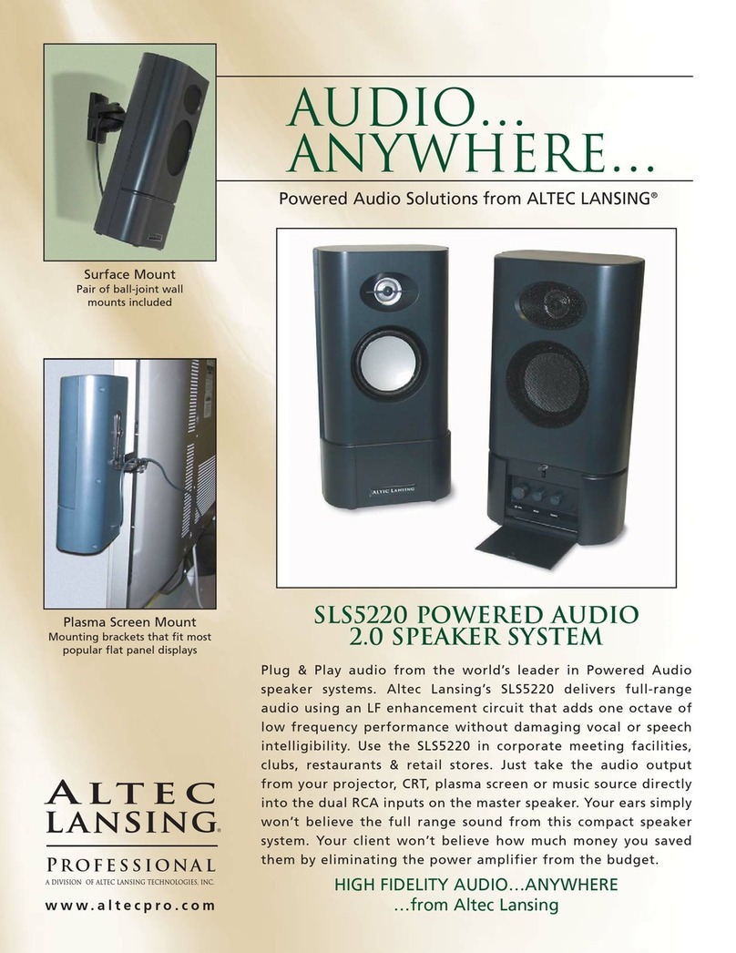 Altec Lansing Professional SLS5220 User manual