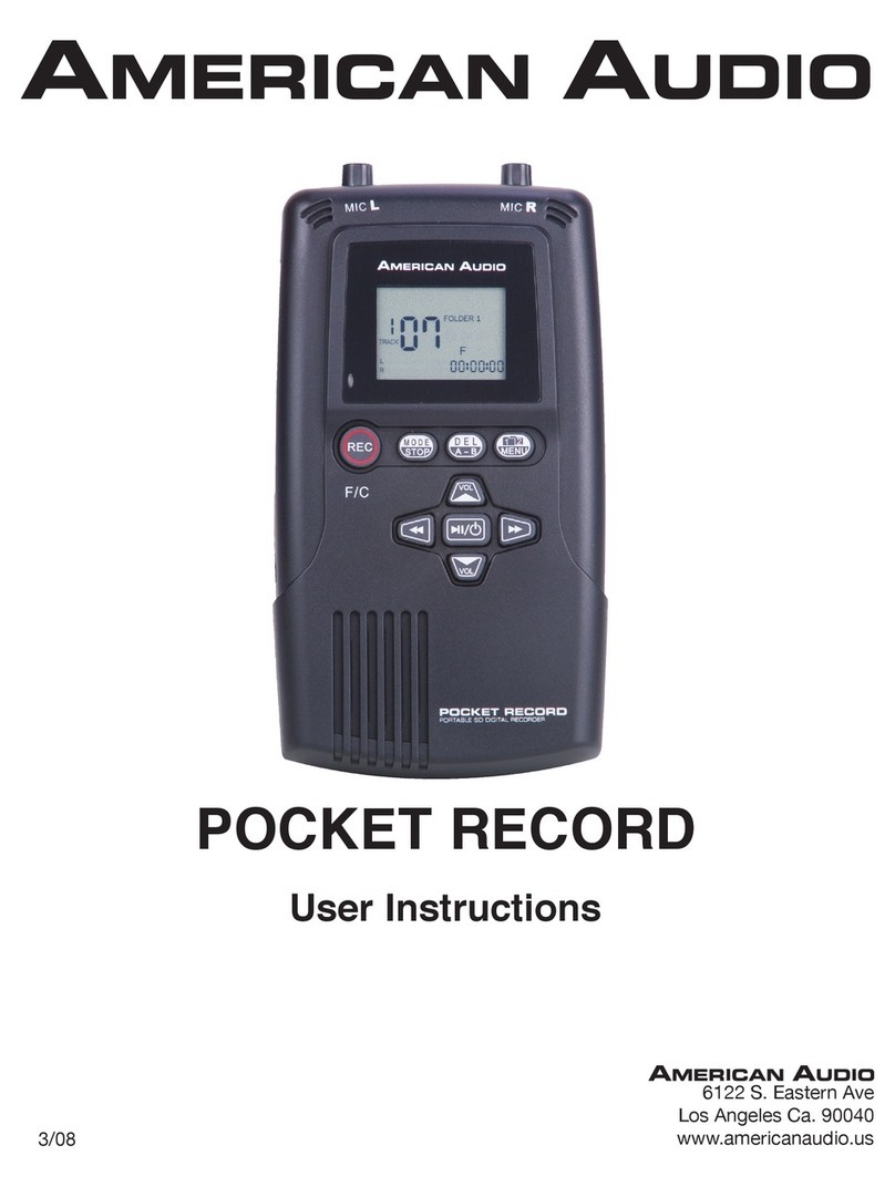 American Audio Portable Audio Recorder User instructions