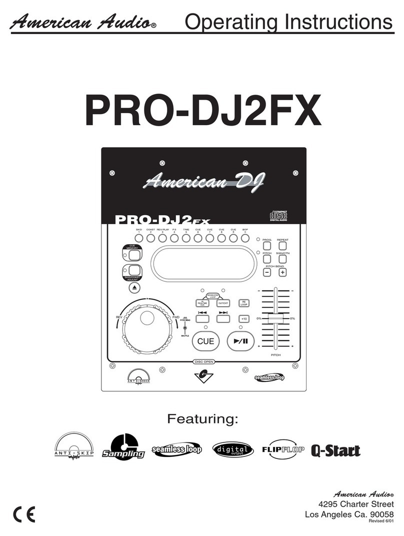American Audio PRO-DJ2FX User manual