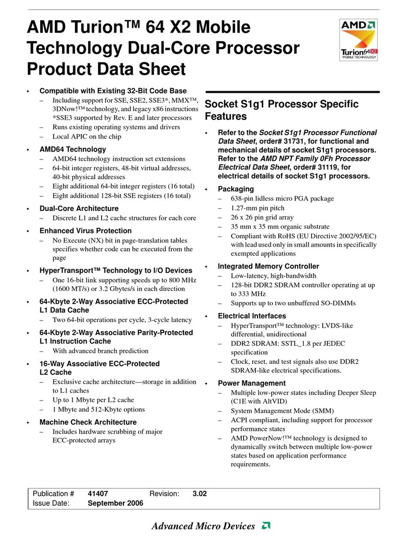 AMD Turion 64 X2 Operational manual