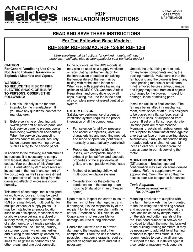 American Aldes RDF 8-8IP installation instructions