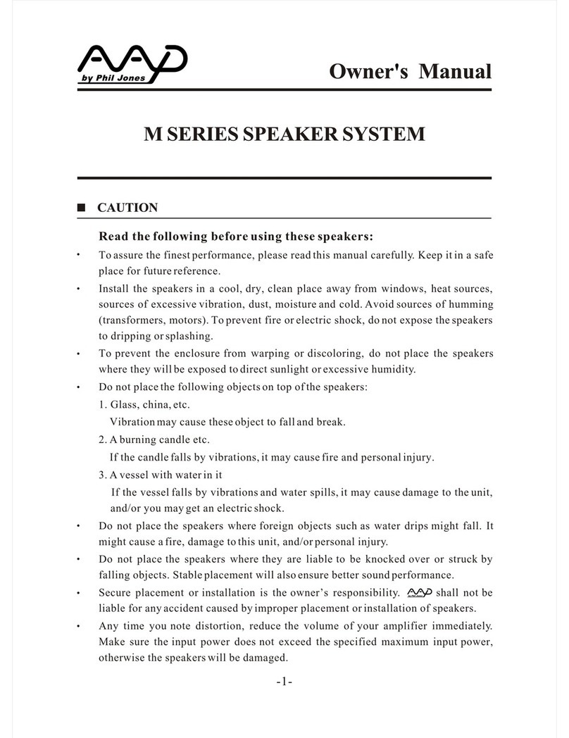 American Acoustic Development M Series owner's manual