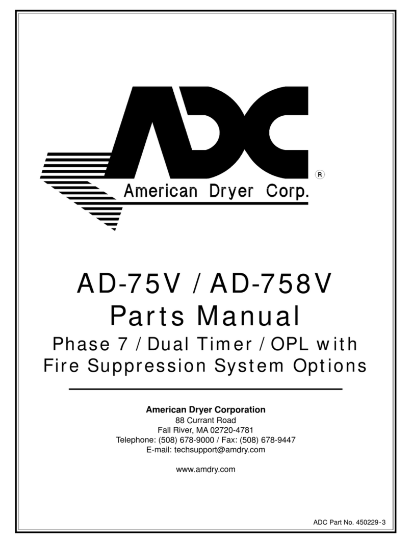 American Dryer Corp. AD-758V User manual
