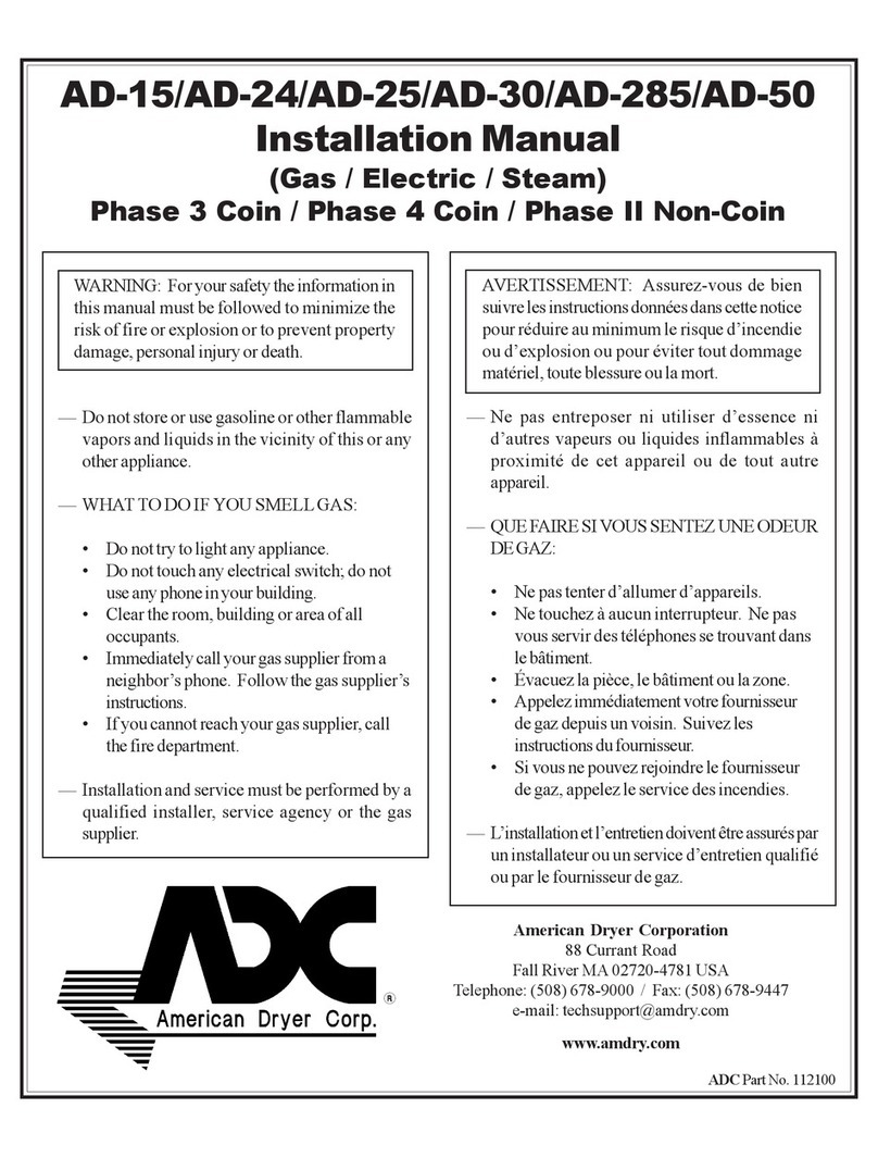 American Dryer Corp. AD-25 User manual