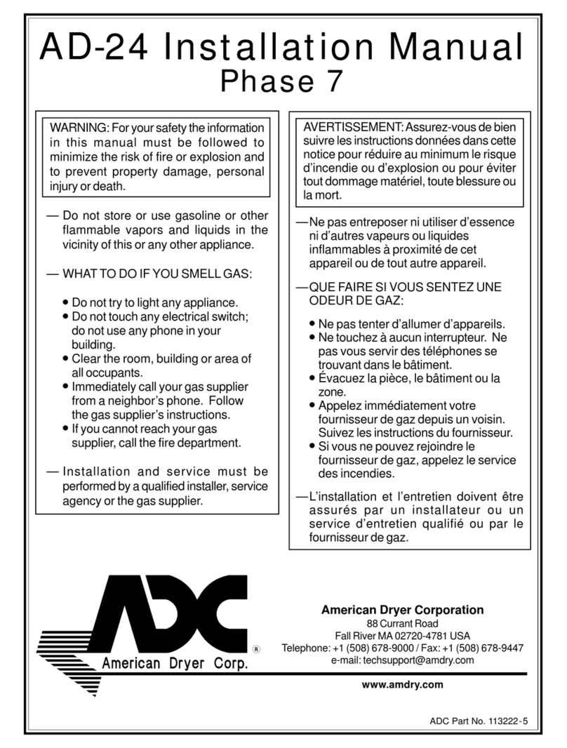American Dryer Corp. AD-24 Phase 7 User manual