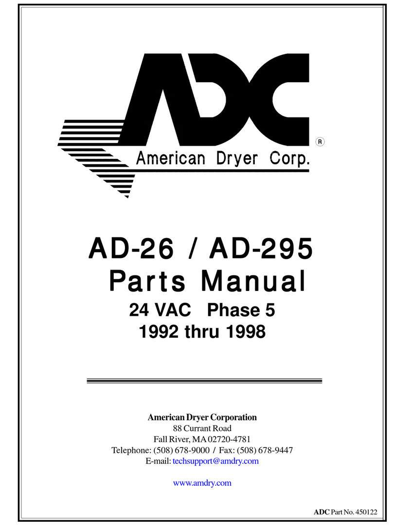 American Dryer Corp. Dyer AD-26 parts manual