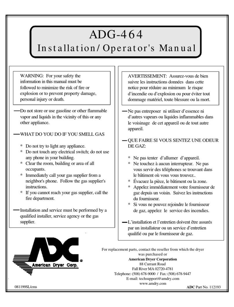American Dryer Corp. ADG-464 Administrator Guide
