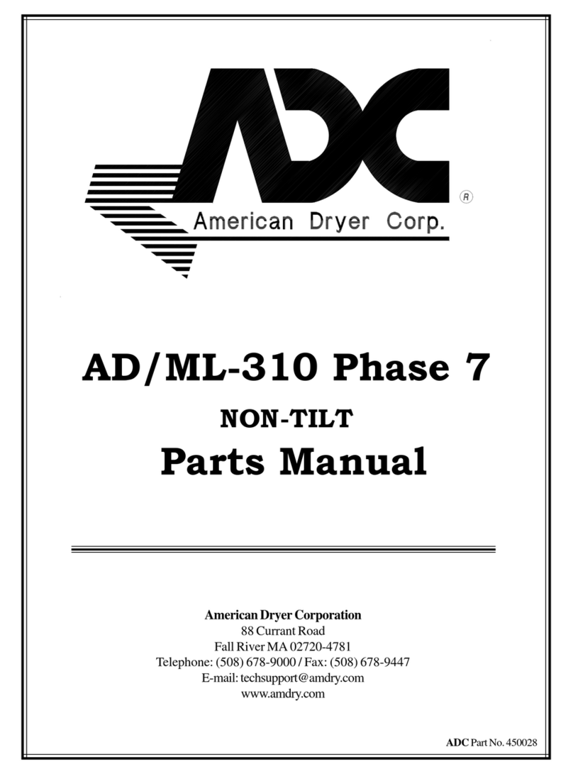 American Dryer Corp. AD/ML-310 Non-Tilt parts manual