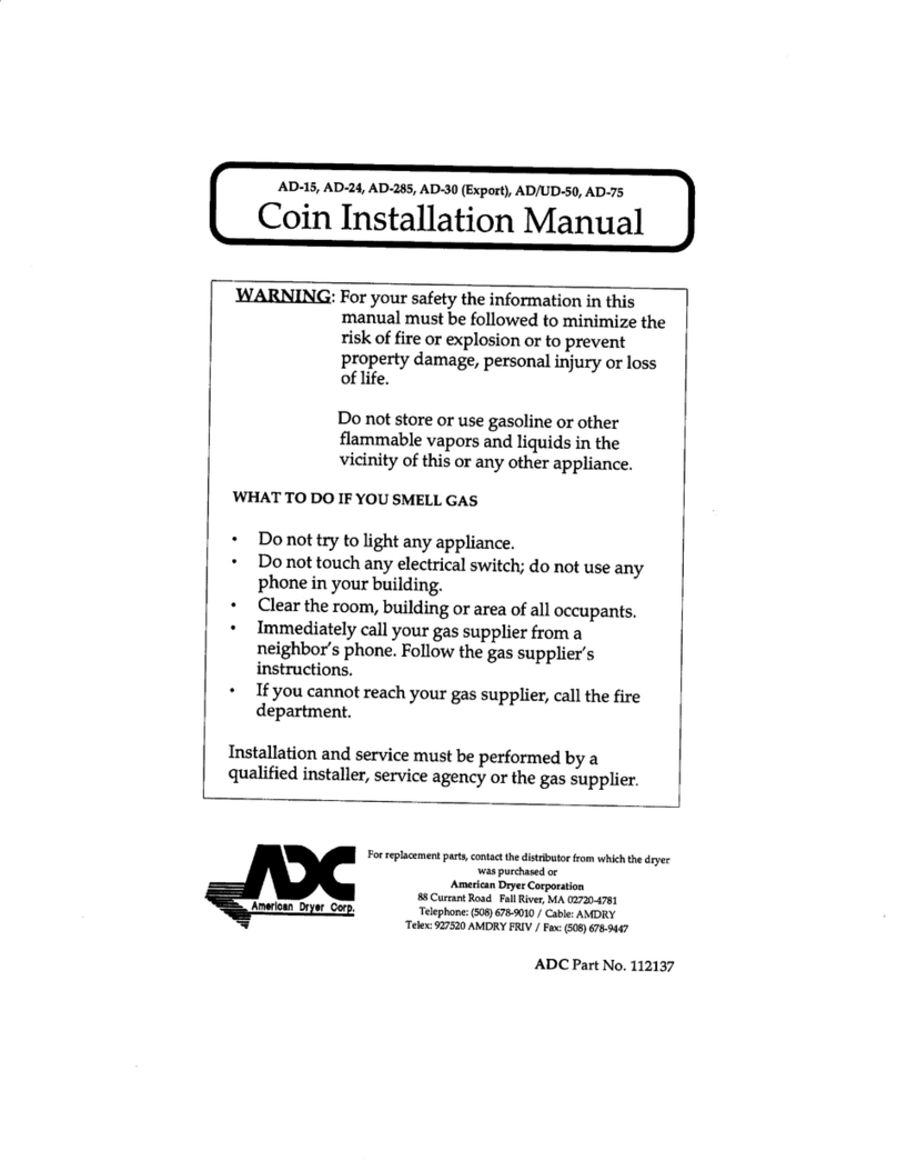American Dryer Corp. AD/UD-50 User manual