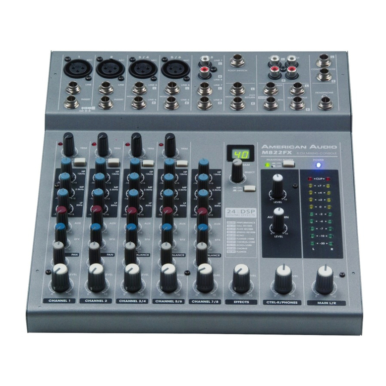 American Audio M822FX User guide and reference manual