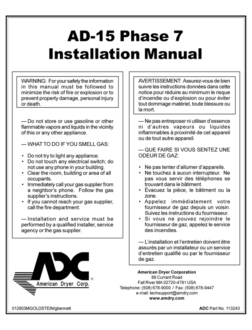 American Dryer Corp. AD-15 Phase 7 installation manual