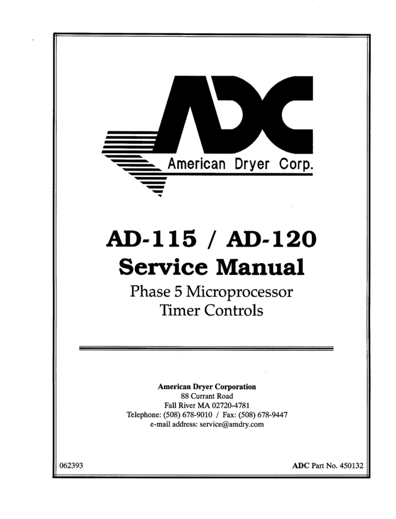American Dryer Corp. AD-115 Service manual