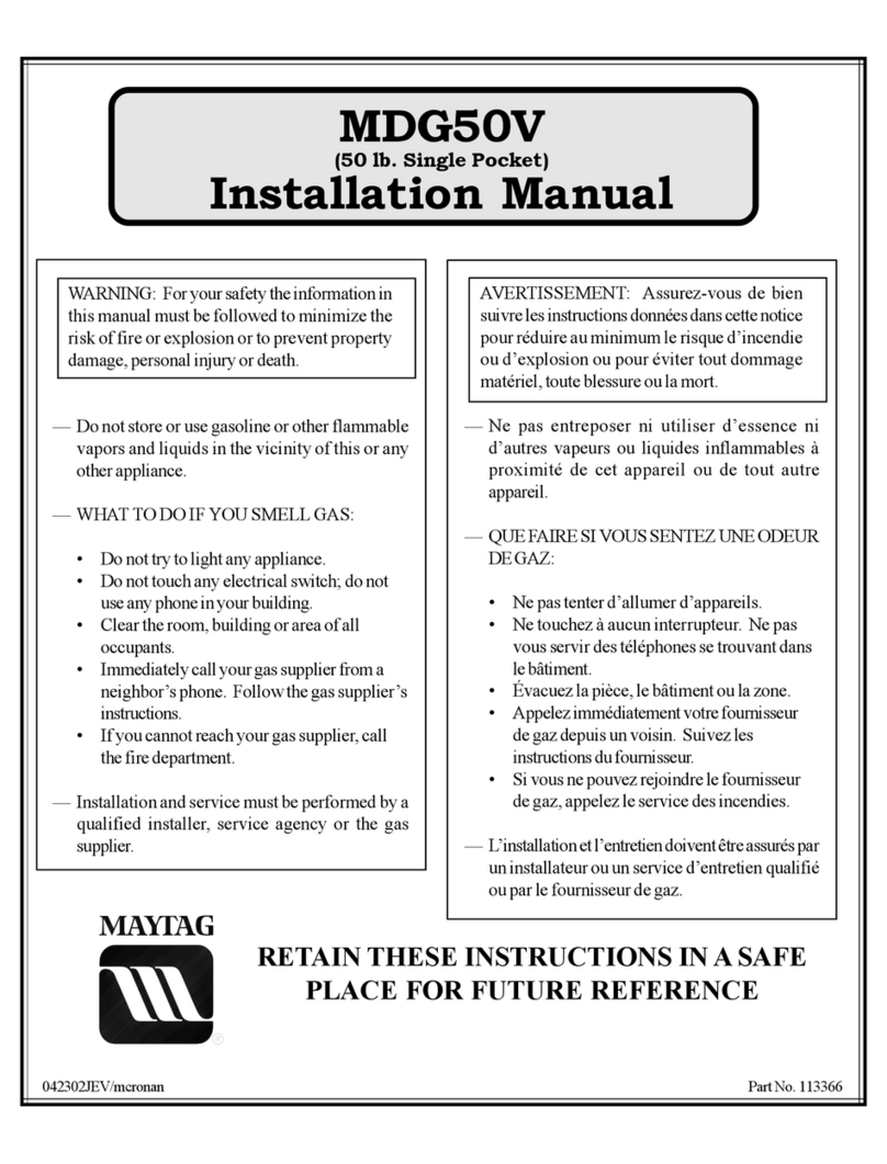 Maytag 50 lb. Single Pocket MDG50V User manual
