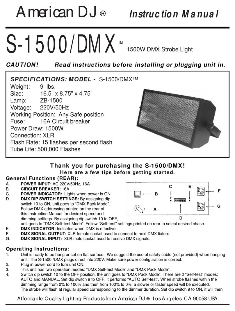 American DJ S-1500/DMX instruction manual American DJ S-1500/DMX instruction manual